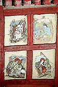 Ladakh - Hemis gompa, painted panels of the lower portico 